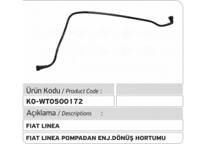 51762137 Fiat Pompadan Enjektöre Dönüş Hortumu 