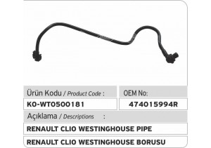 474015994R Renault Clio Vakum Hortumu 