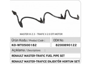 8200890122 Renault Enjectör Geri Dönüş Hortumu