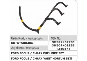 3M5Q9K022BC 3M5QK022BB 1346471 Ford Enjektör Geri Dönüş Hortumu