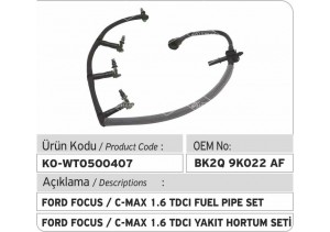 BK2Q9K022AF Ford Focus Cmax Fuel Pipe Set