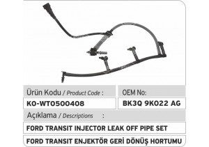 1761932 BK3Q9K022AG Ford Transit Fuel Pipe Set
