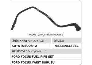 98AB9A322BL 1318983 1070385 1073257 1133950 1145155 Ford Yakıt Borusu 