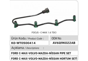 AV6Q9K022AB Ford Enjektör Geri Dönüş Hortumu 