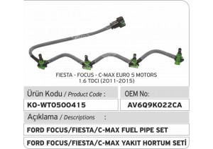 AV6Q9K022CA Ford Enjektör Geri Dönüş Hortumu 