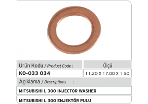 Mitsubishi L300 Enjektör Pulu (11.20 x 17.00 x 1.50 mm)