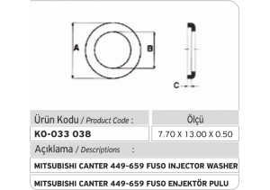 Mitsubishi Canter 449-659 Fuso Enjektör Pulu (7.70 x 13.00 x 0.50 mm)