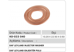 DAF - Leyland Enjektör Pulu (10.20 x 22.50 x 0.50 mm)