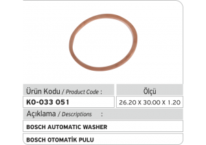 Bosch Otomatik Pulu (26.20x30.00x1.20 mm)