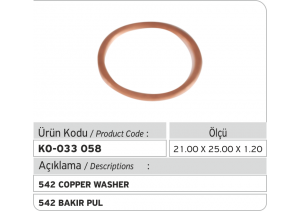 542 Bakır Pul (21.00x25.00x1.20 mm)