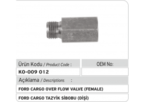 Ford Cargo Bosch Tazyik Sibobu (dişi)