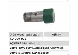 Volvo İş Makinası Tazyik Sibobu