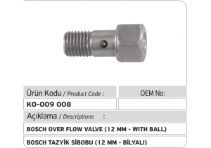 12 MM Bosch Tazyik Sibobu (bilyalı)