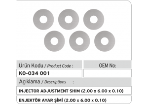 Enjektör Ayar Şimi (2.00x6.00x0.10 mm)