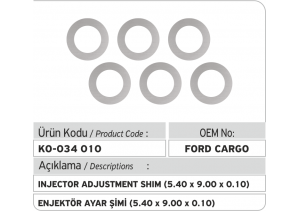 Enjektör Ayar Şimi (5.40X9.00x0.10 mm)