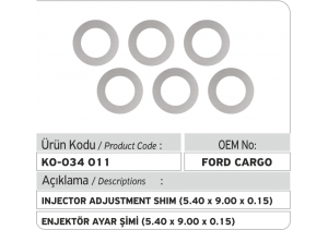 Enjektör Ayar Şimi (5.40X9.00x0.15 mm)