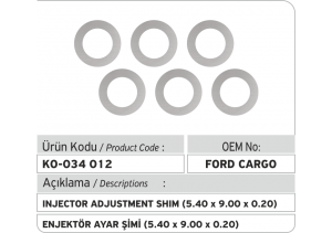 Enjektör Ayar Şimi (5.40X9.00x0.20 mm)