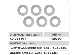 Enjektör Ayar Şimi (5.80X11.40x0.15 mm)