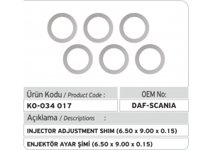 Enjektör Ayar Şimi (6.50X9.00X0.15 mm)