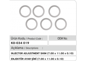 Enjektör Ayar Şimi (7.00X11.00X0.10mm)