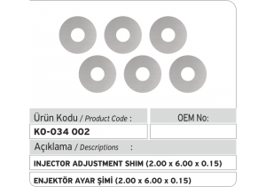 Enjektör Ayar Şimi (2.00x6.00x0.15 mm)