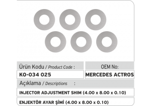 Enjektör Ayar Şimi (4.00X8.00X0.10 mm)