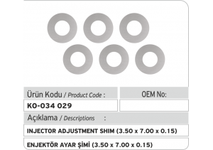 Enjektör Ayar Şimi (3.50X7.00X0.15 mm)