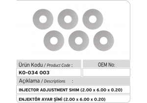 Enjektör Ayar Şimi (2.00x6.00x0.20 mm)