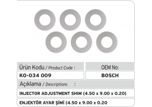 Enjektör Ayar Şimi (4.50X9.00x0.20 mm)