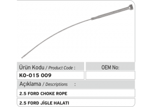 2.5 Ford Jigle Halatı