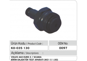 Volvo 460 Euro 2 - Scania Unit Pump Test Adaptor