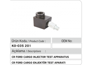 CR Ford Cargo Enjektör Test Aparatı