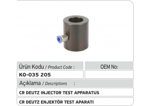 CR Deutz Enjektör Test Aparatı